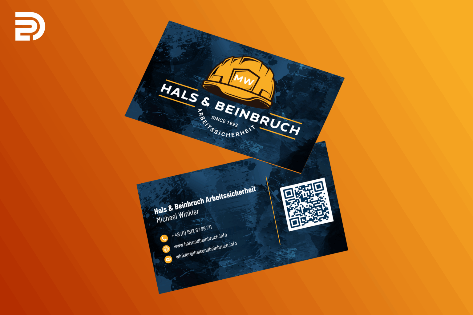 Business Card Design for Hals & Beinbruch Arbeitssicherheit
