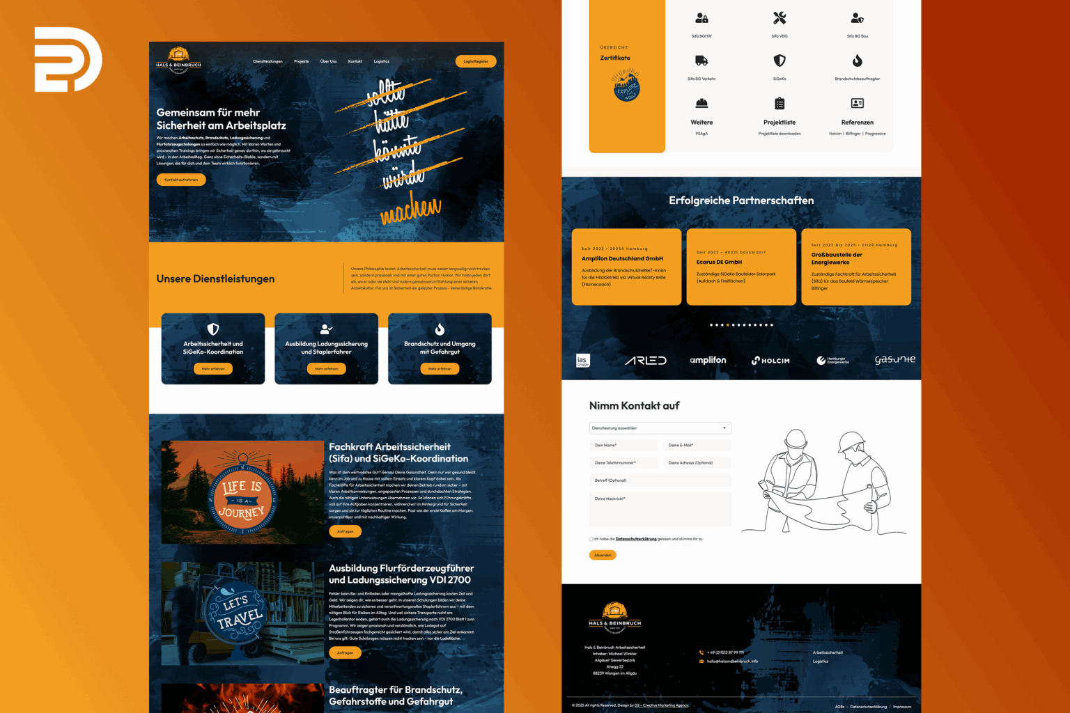 Professional WordPress website for Hals & Beinbruch Arbeitssicherheit